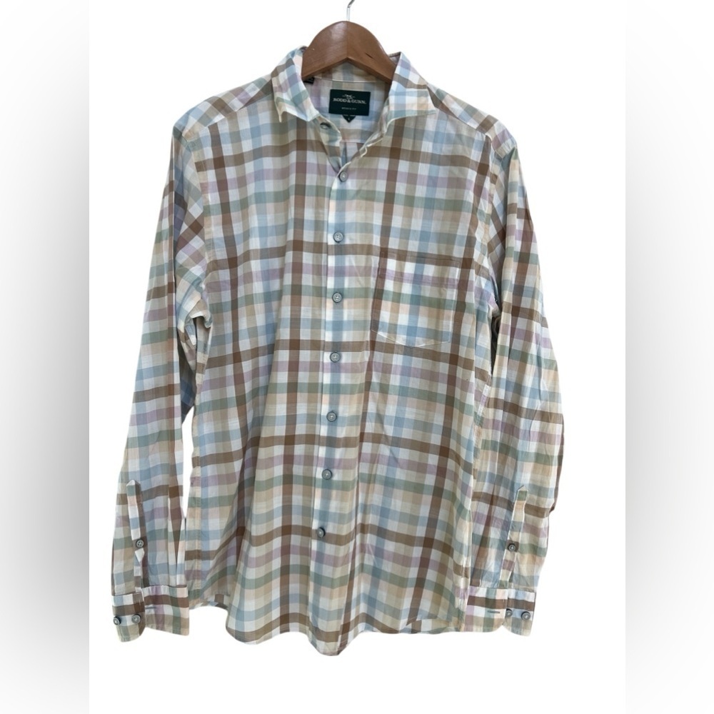 RODD & GUNN Sports Fit Button Up Shirt Blue Long Sleeve Size Large
